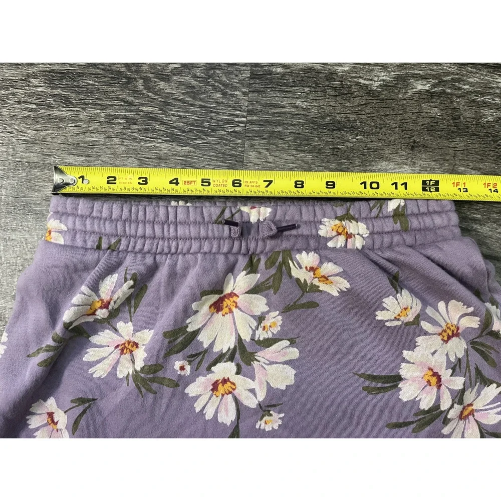 GAP Kids Girls Size XXL (12-16) Purple Floral Skort Drawstrings Embroidered Logo